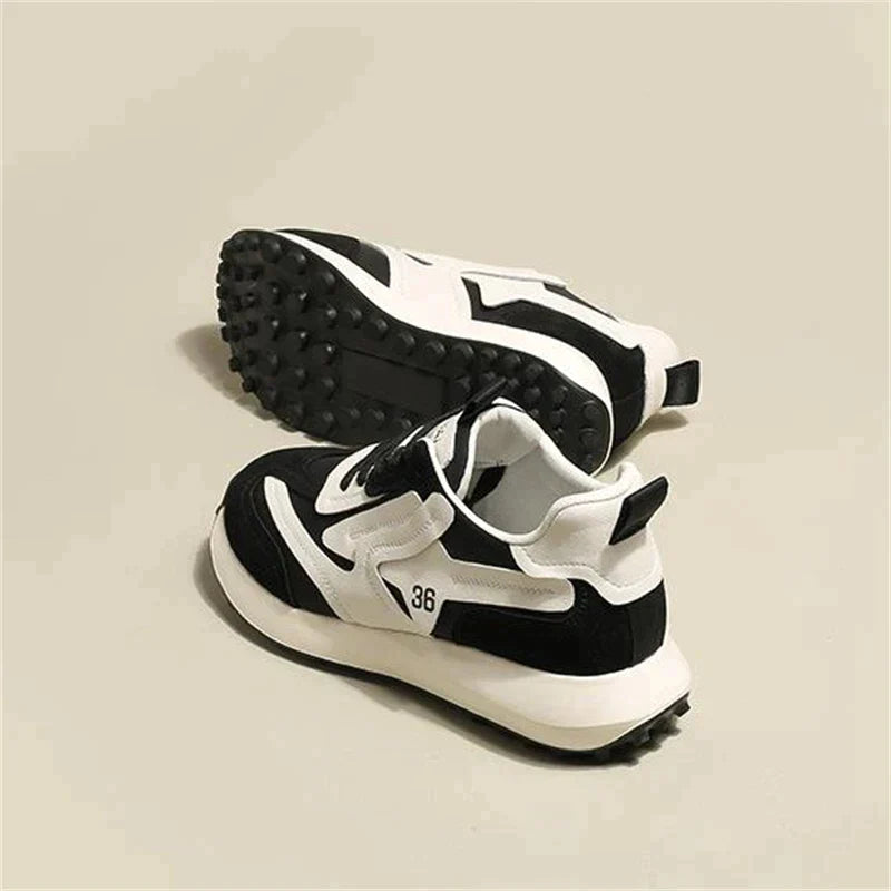 Stafford - Fashionable Chunky Trainers with Contrasting Textures